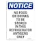 Signmission OSHA Sign, 14" H, Rigid Plastic, No Food Or Drinks To Be Stored Sign, Portrait, 1014-V-14621 OS-NS-P-1014-V-14621 - alternate 1